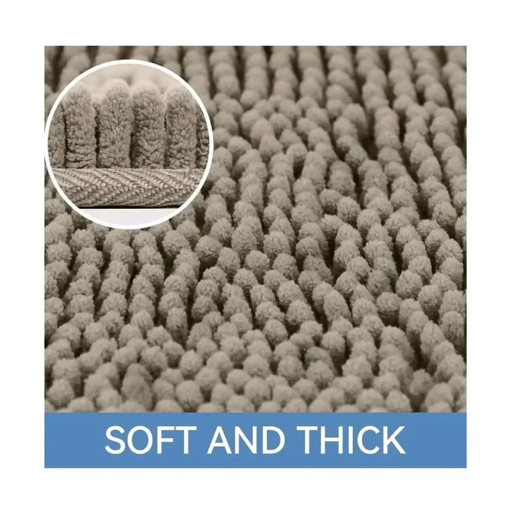 Bath Rug Mat,36x24 Chenille High Absorbent Latte Bathrom Floor Mats